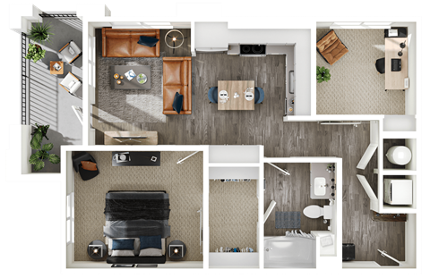Halogen Apartments A4 3D Floor Plan